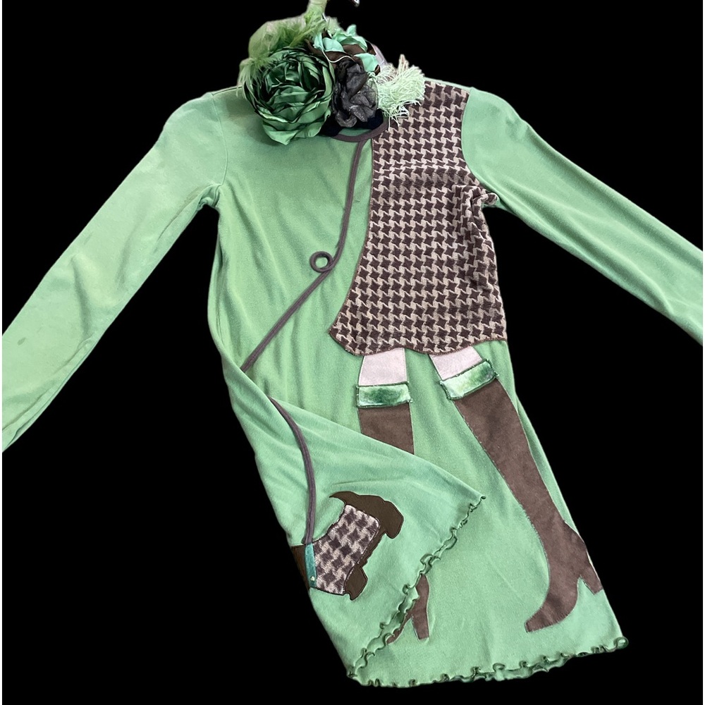 Sweet Potatoes girls boutique Appliqué dress & oversized custom flower headband